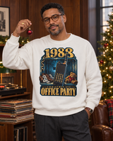 1988 Christmas Eve Office Party crewneck sweatshirt, white, worn