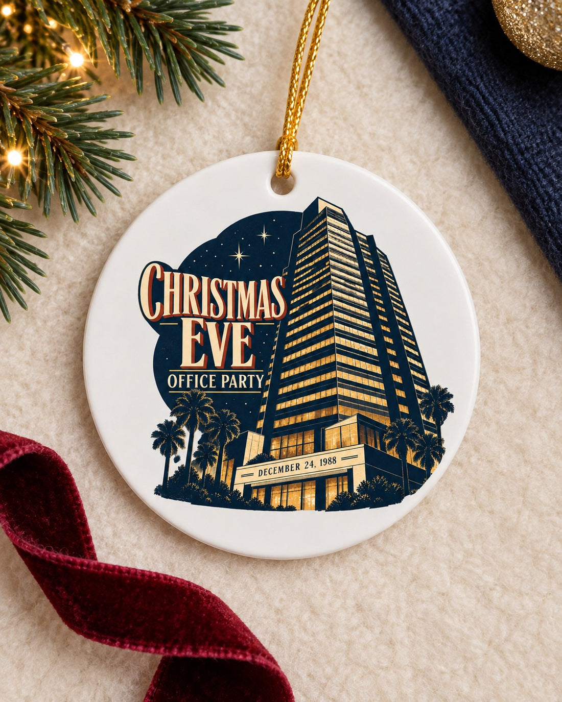 Christmas Eve Office Party Ceramic Ornament main photo