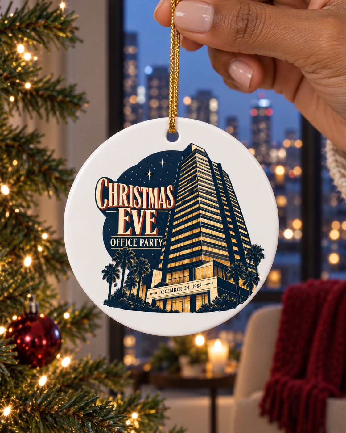 Christmas Eve Office Party Ceramic Ornament main photo