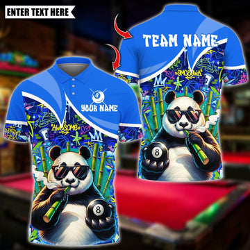 Personalized Billiard Cool Panda 8 Ball Multicolor Polo Shirt