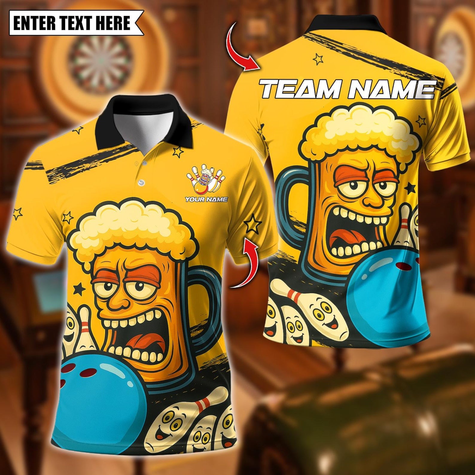 Personalized Beer With Bowling Polo Shirt