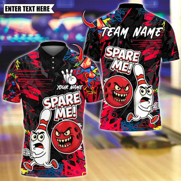 Personalized Bowling Spare Me Multicolor Polo Shirt