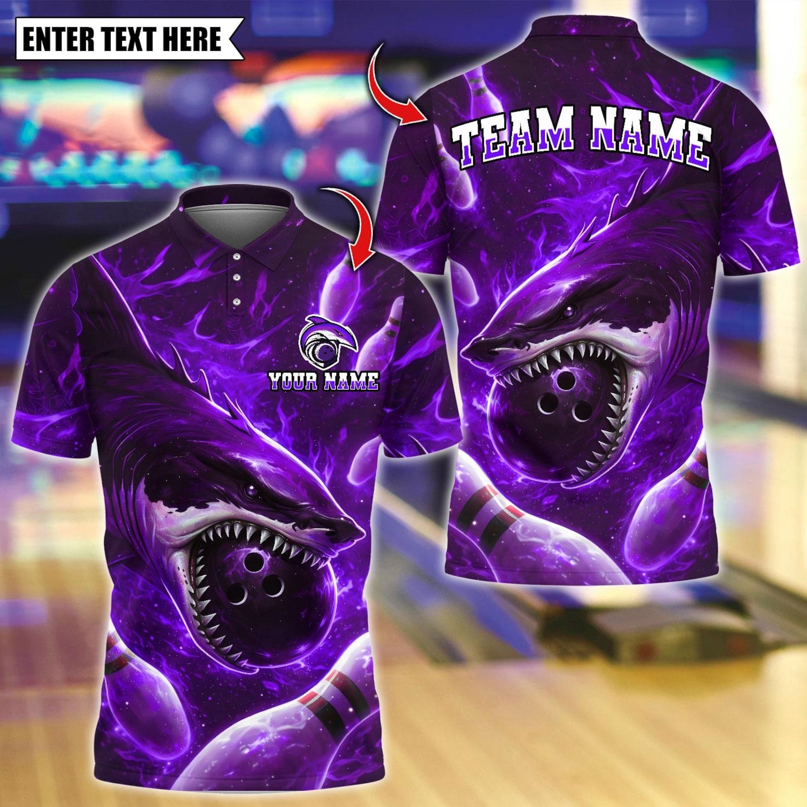 Personalized Bowling Shark Do Do Do Multicolor Polo Shirt