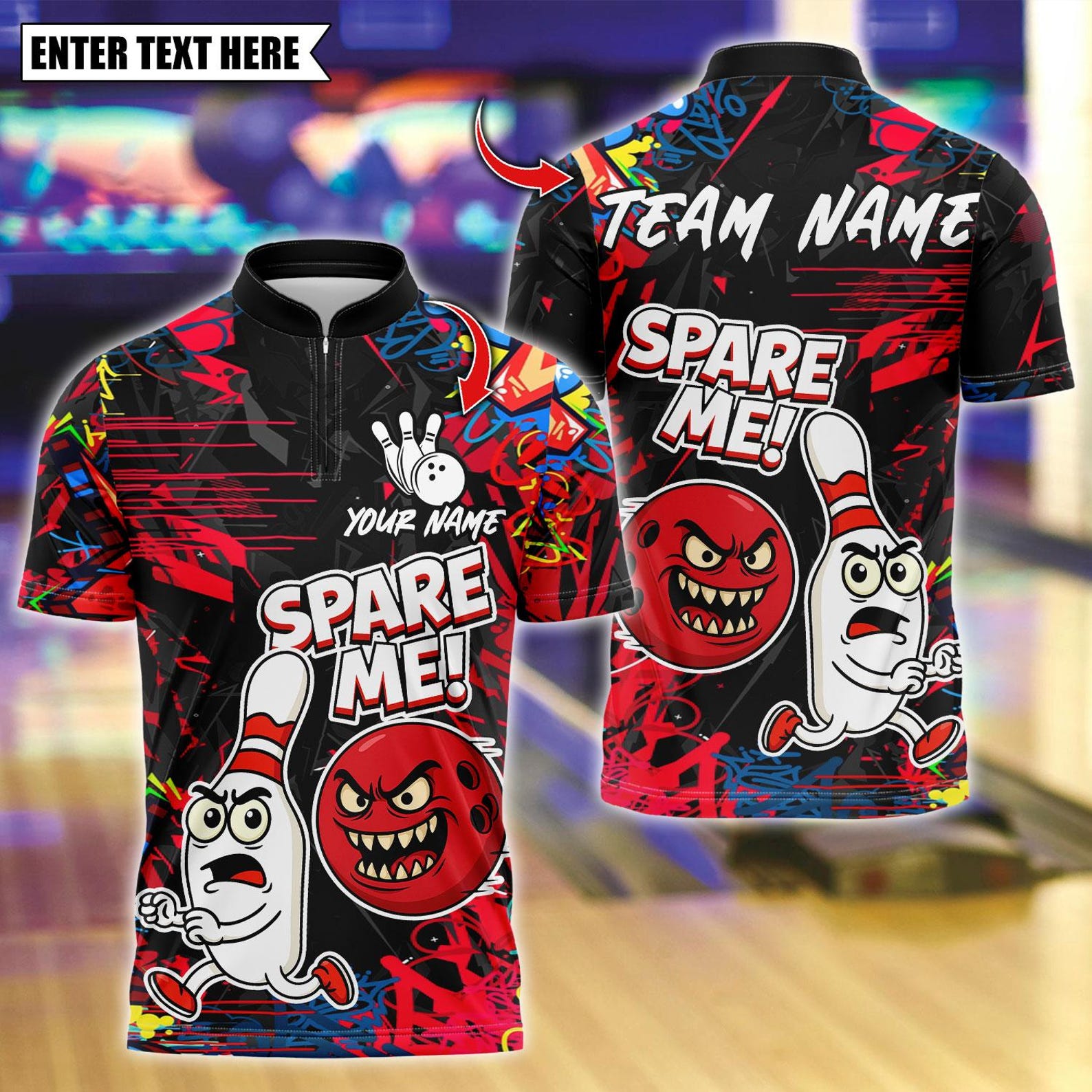 Personalized Bowling Spare Me Multicolor Polo Shirt