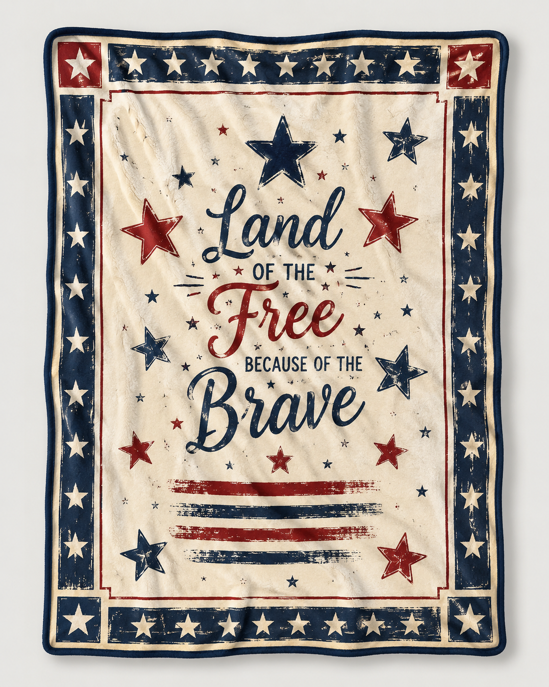 USA 250 Patriotic Fleece Blanket – Land of the Free Because of the Brave