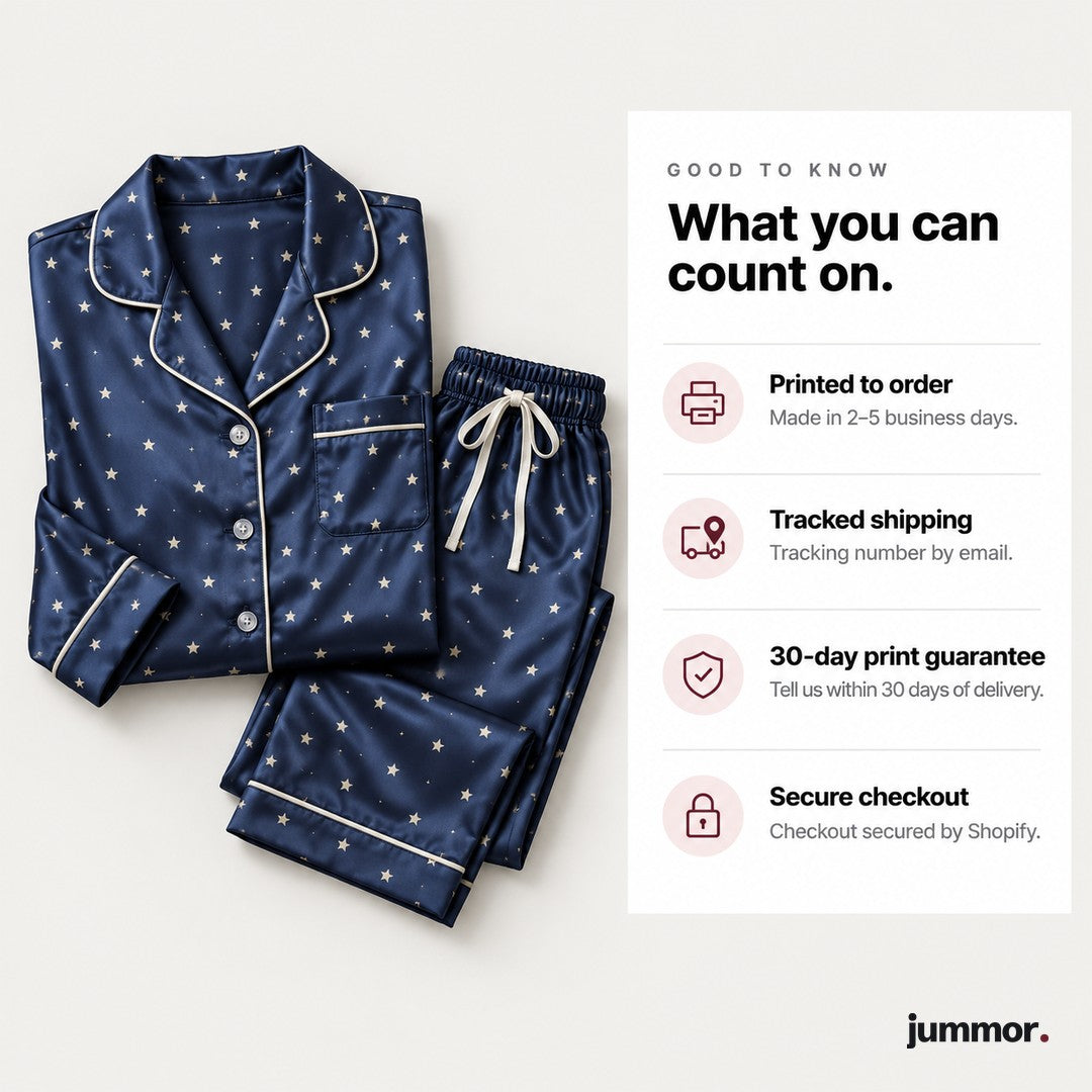 Satin pajama set good to know