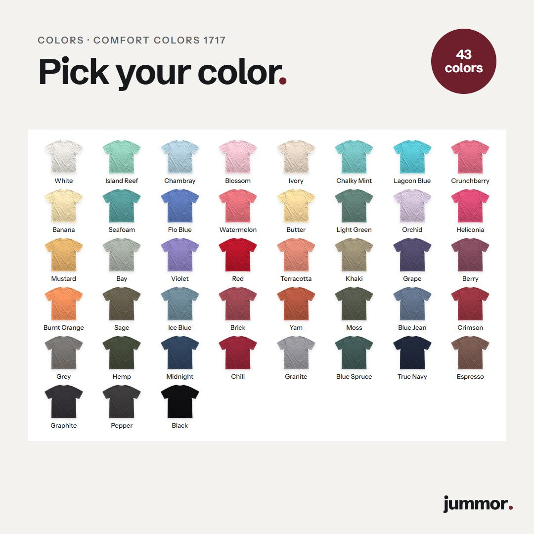 Comfort Colors 1717 t-shirt colors
