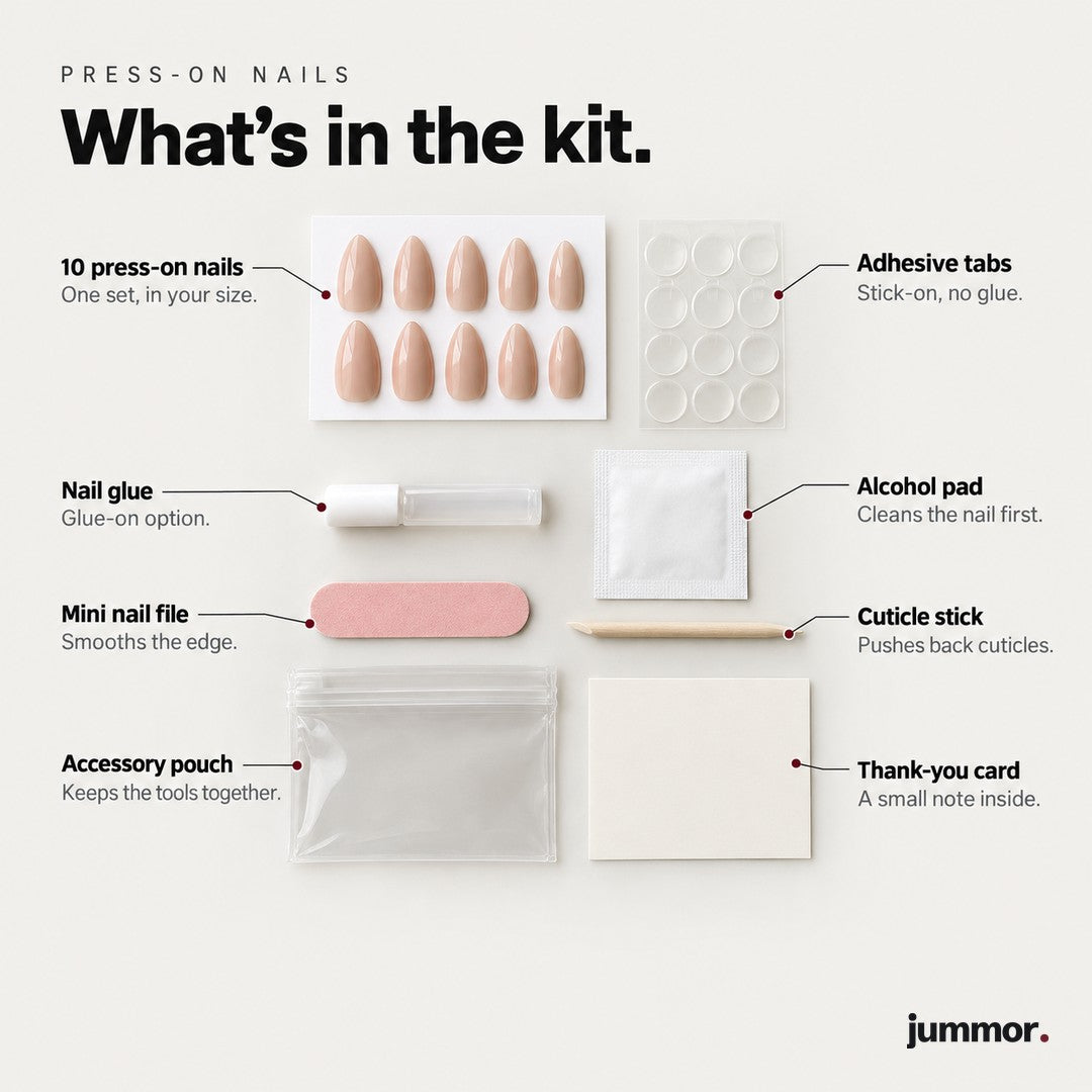 Press-on nails kit contents