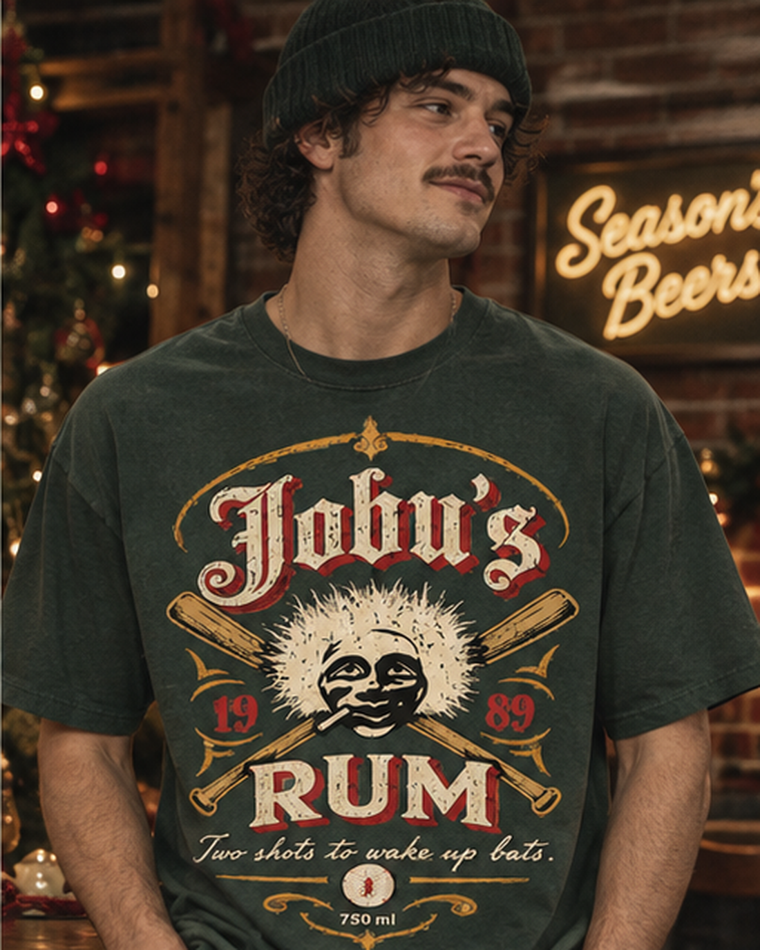 Jobu's Rum Baseball Bats Vintage Graphic T-Shirt