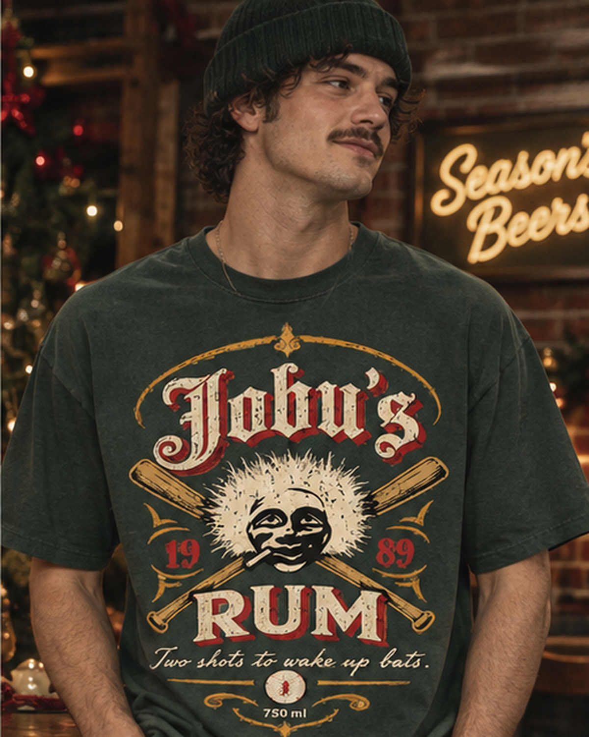Jobu's Rum Baseball Bats Vintage Graphic T-Shirt