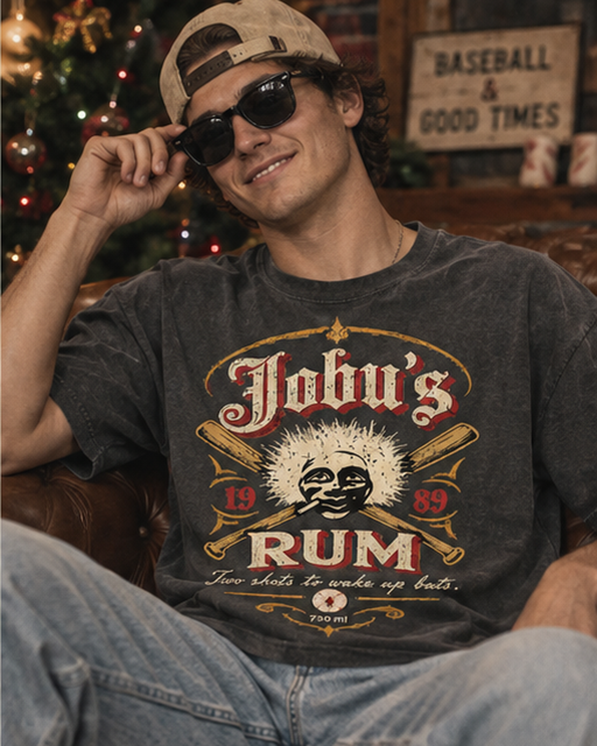 Jobu's Rum Baseball Bats Vintage Graphic T-Shirt