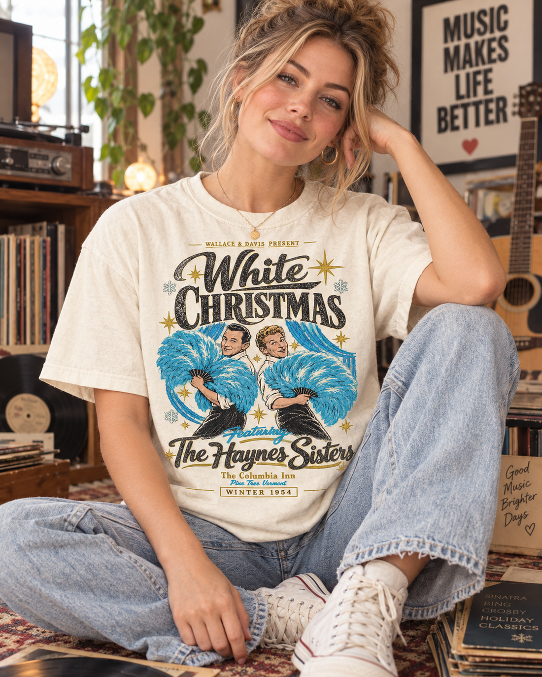 White Christmas Vintage Graphic T-Shirt