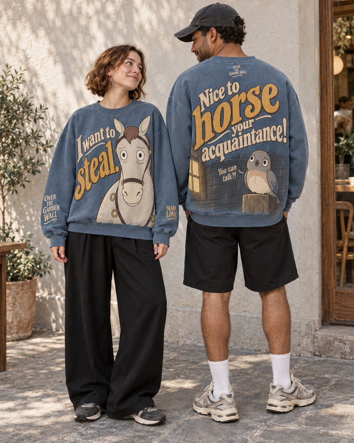 Horse sweatshirt full-length street look