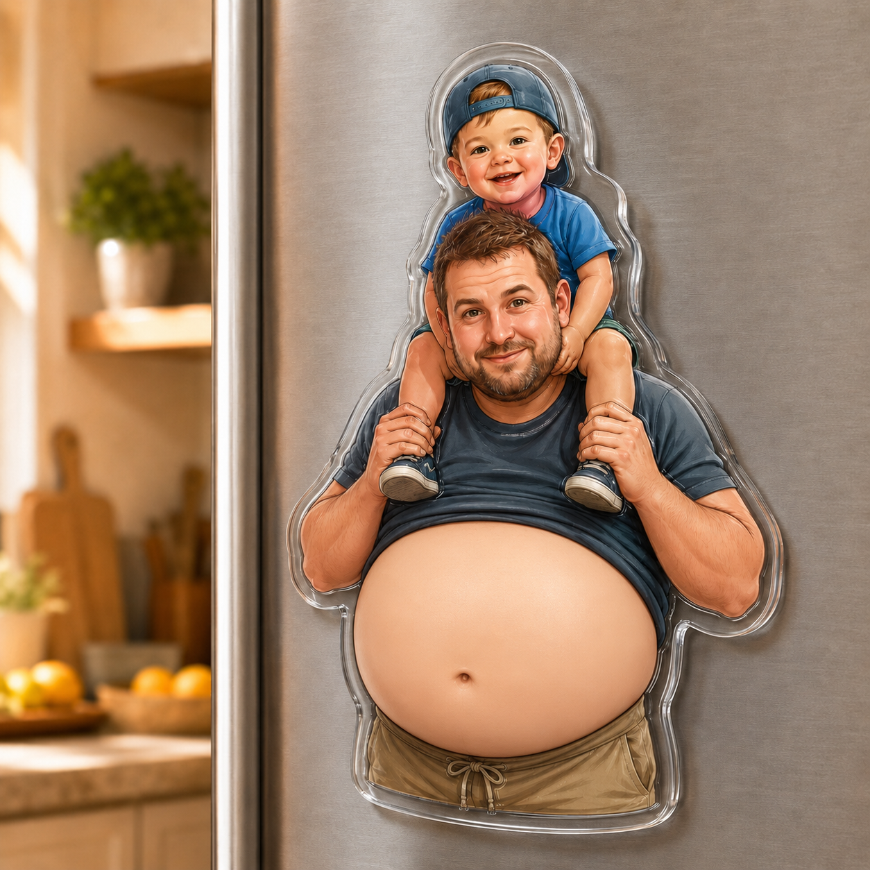 Custom Squishy Belly Fridge Magnet Personalized Photo Gift