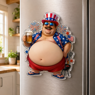 Personalized 4th of July Squishy Belly Magnet Patriotic Photo