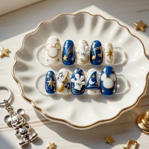 Enchanted Sorcerer 3D Handmade Press-On Nails – 10-Piece Set