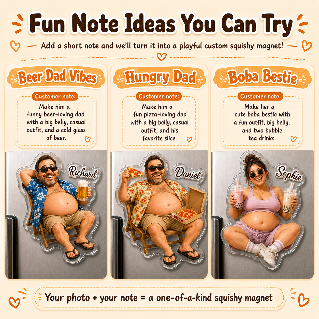 Custom Squishy Belly Fridge Magnet Personalized Photo Gift