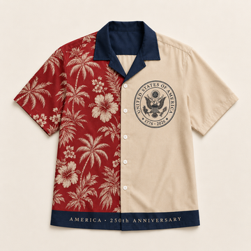 America 250th Anniversary Patriotic Seal Hawaiian Shirt