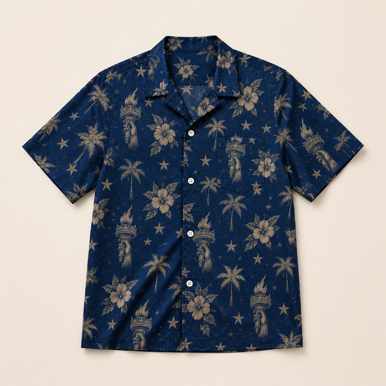 Liberty Tropical Patriotic Americana Hawaiian Shirt