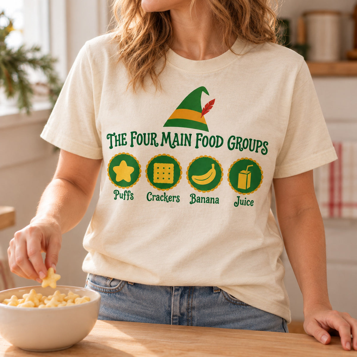 The Four Main Food Groups Christmas Shirt, Matching Toddler & Adult Tee or Hoodie