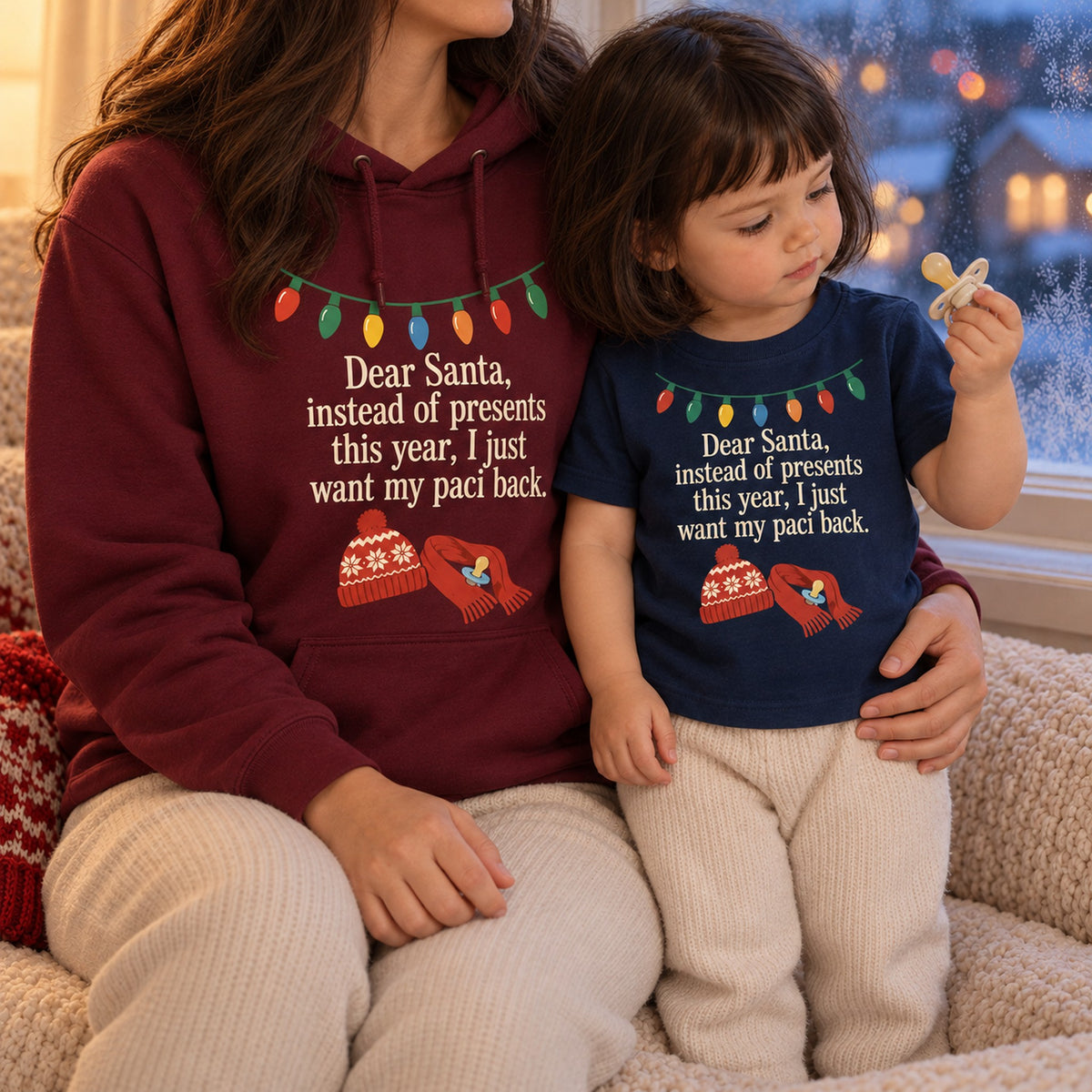 Dear Santa I Just Want My Paci Back Christmas Shirt, Matching Toddler & Adult Tee or Hoodie