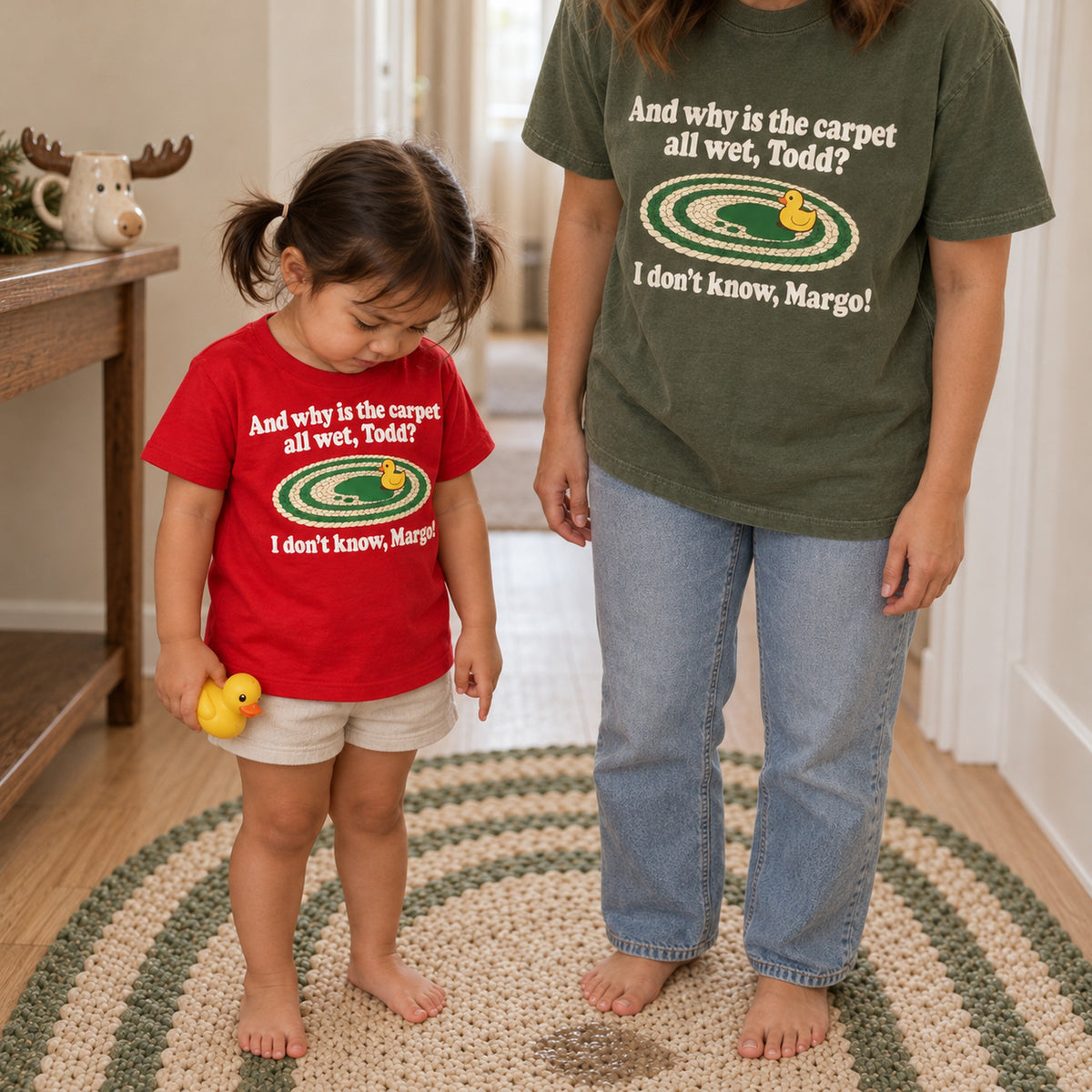Why Is the Carpet All Wet Christmas Shirt, Matching Toddler & Adult Tee or Hoodie