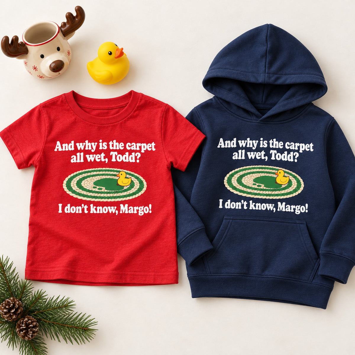 Why Is the Carpet All Wet Christmas Shirt, Matching Toddler & Adult Tee or Hoodie