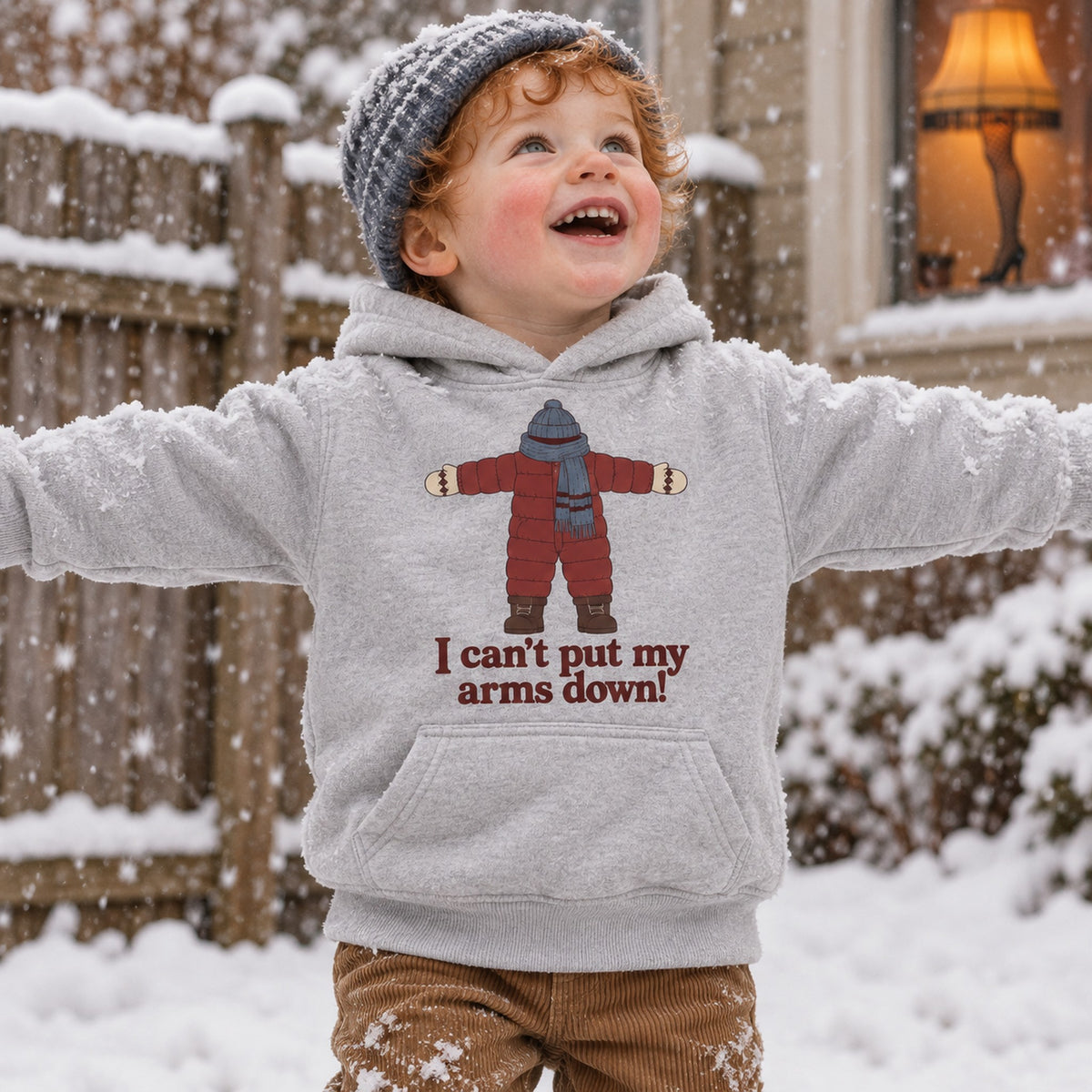 I Can't Put My Arms Down Snowsuit Christmas Shirt, Matching Toddler & Adult Tee or Hoodie