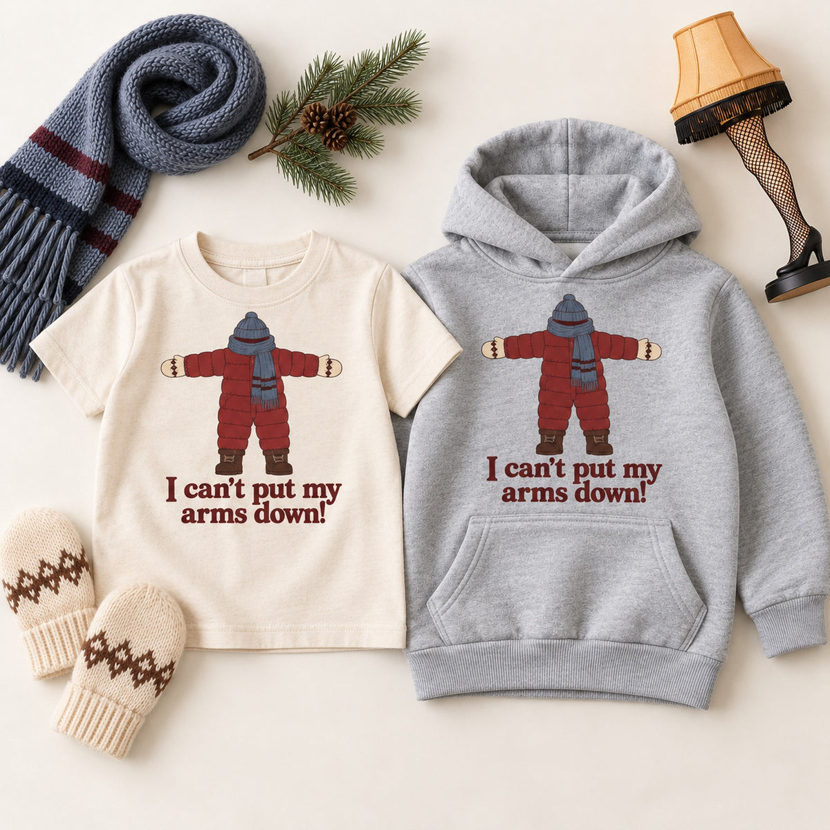 I Can't Put My Arms Down Snowsuit Christmas Shirt, Matching Toddler & Adult Tee or Hoodie