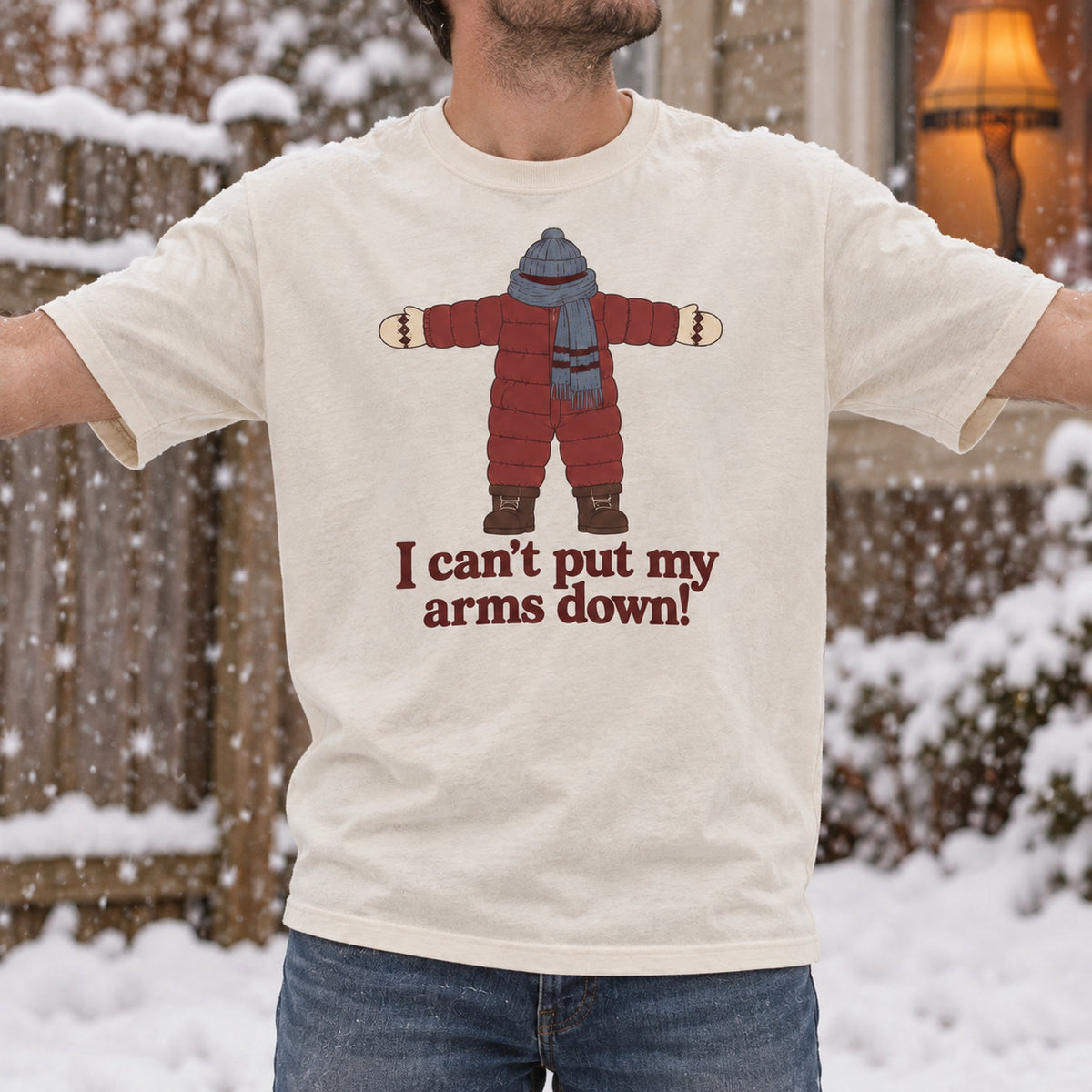 I Can't Put My Arms Down Snowsuit Christmas Shirt, Matching Toddler & Adult Tee or Hoodie