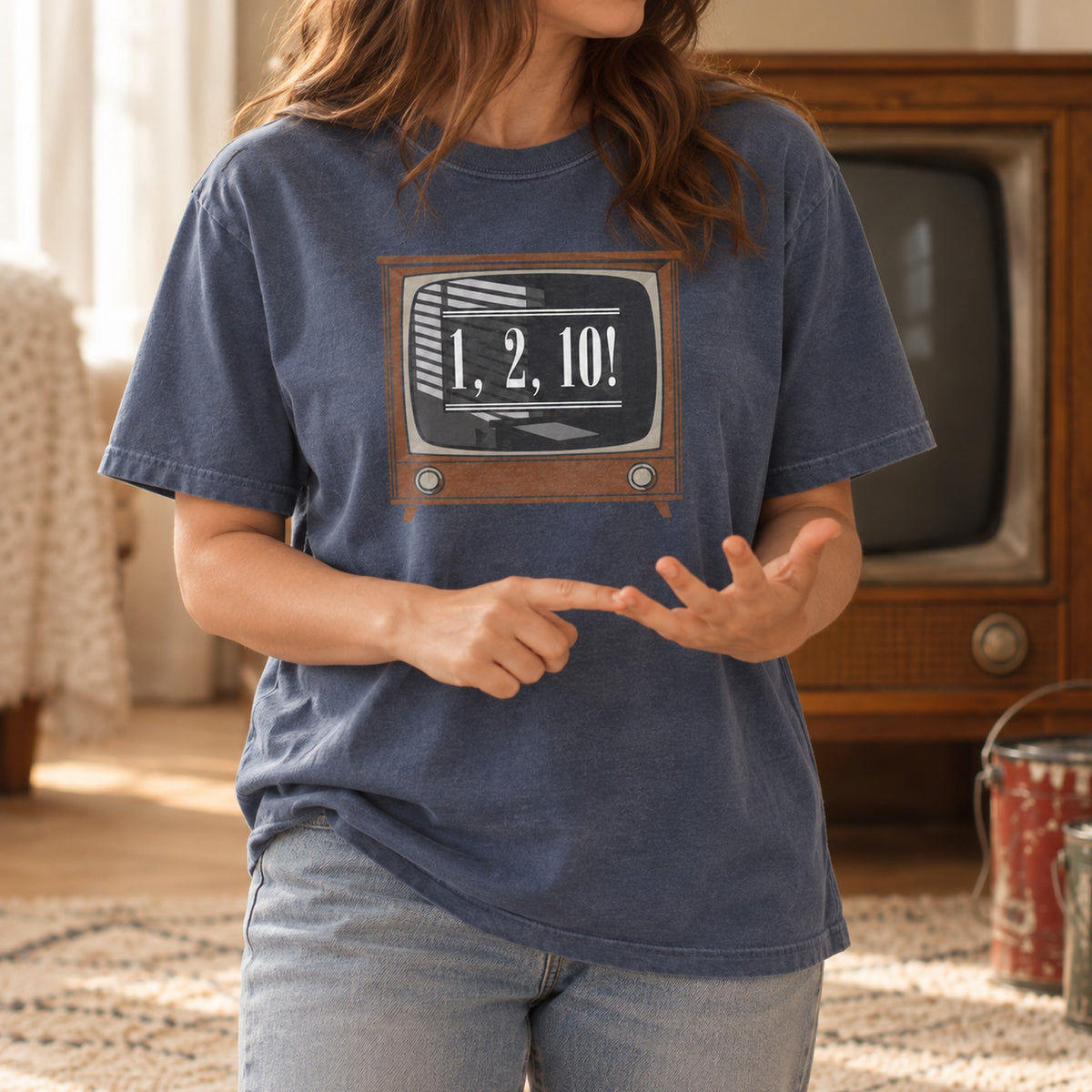 1, 2, 10 Retro TV Christmas Shirt, Matching Toddler & Adult Tee or Hoodie