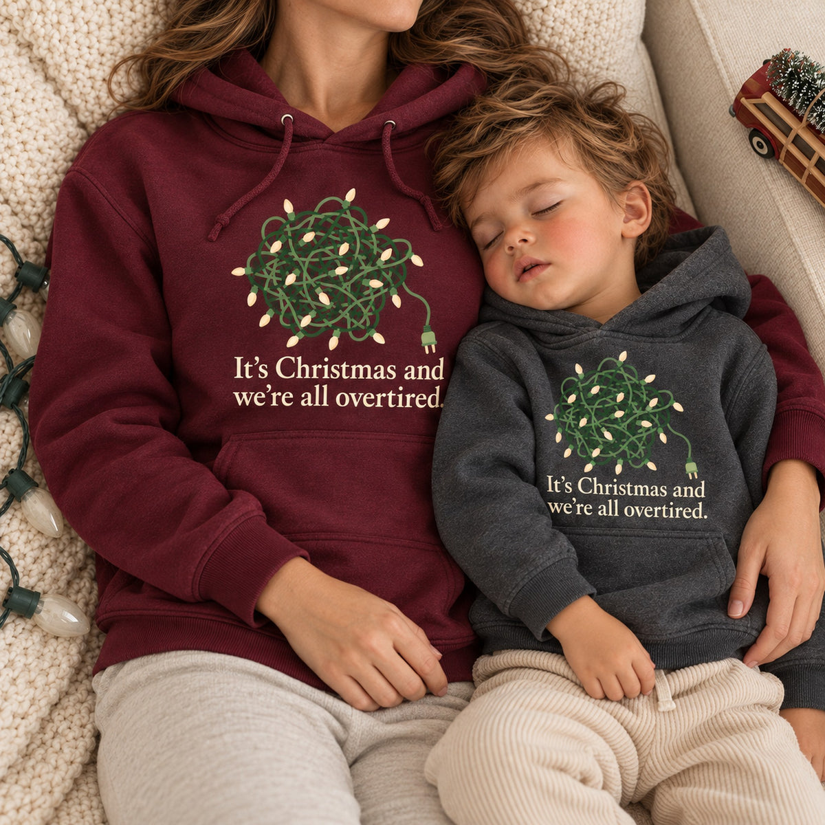 It's Christmas and We're All Overtired Shirt, Matching Toddler & Adult Tee or Hoodie
