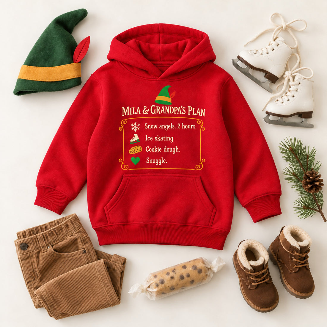 Personalized Kid and Dad Christmas Plan Shirt, Matching Toddler & Adult Tee or Hoodie