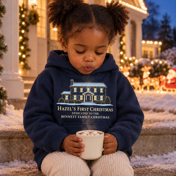 Personalized First Christmas Family House Shirt, Matching Toddler & Adult Tee or Hoodie