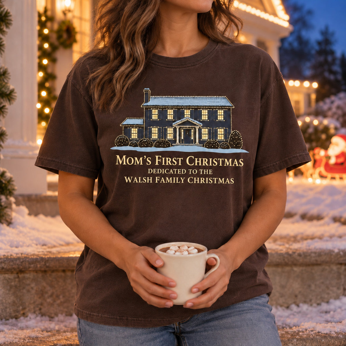 Personalized First Christmas Family House Shirt, Matching Toddler & Adult Tee or Hoodie